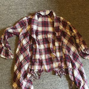 Plaid flannel- like cardigan